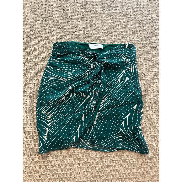 ba&sh Green Abstract Print Tie-Front Skirt – Size 2 - Picture 1 of 2